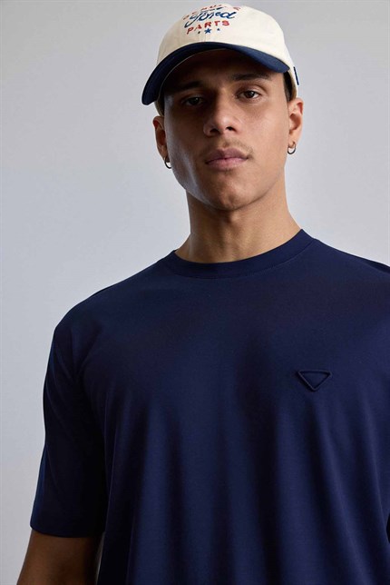 Erkek Relaxed Fit Yumuşak Dokulu Basic T-Shirt Lacivert