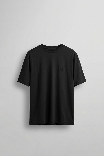 Erkek Relaxed Fit Yumuşak Dokulu Basic T-Shirt Siyah