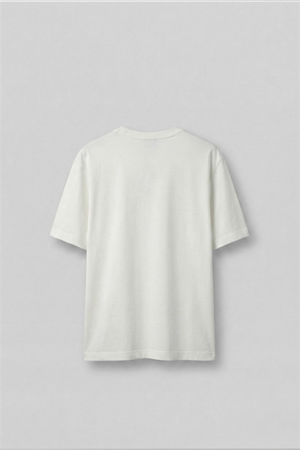 Erkek Relaxed Fit Yumuşak Dokulu Basic T-Shirt Ekru