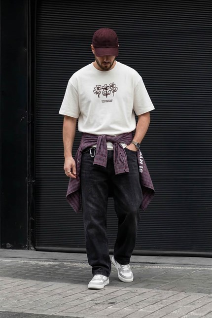 Erkek Relaxed Straight Fit Basic Jean Siyah