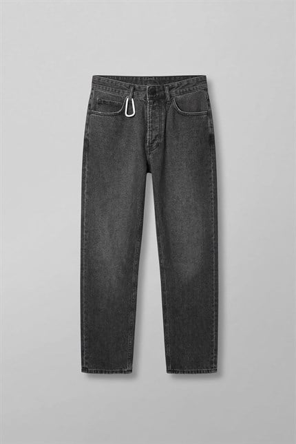 Erkek Relaxed Straight Fit Basic Jean Gri