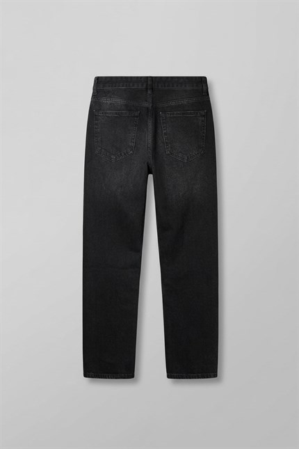 Erkek Relaxed Straight Fit Basic Jean Siyah