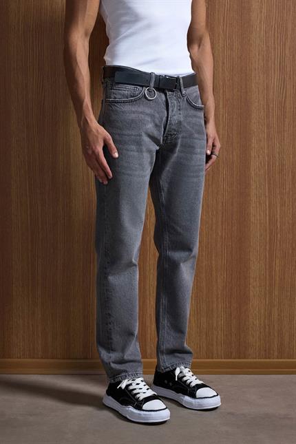 Erkek Relaxed Straight Fit Basic Jean Gri