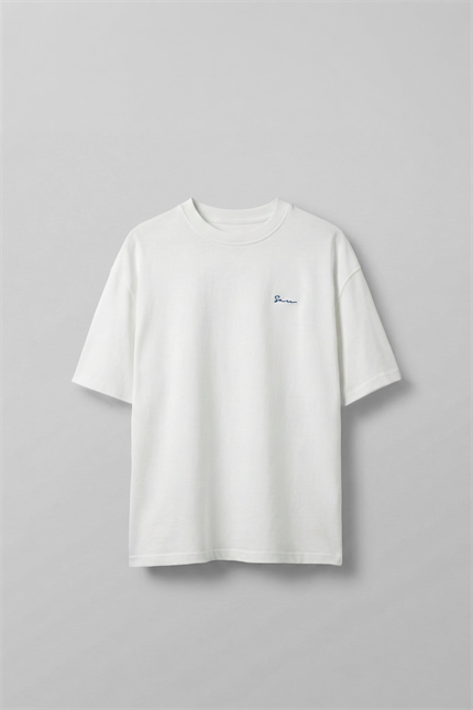 Erkek Sırtı Yamalı Oversize T-Shirt Beyaz