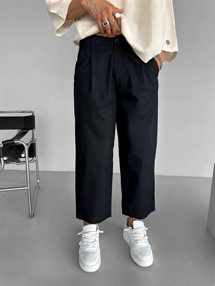 Erkek Skate Fit Rahat Kalıp Pamuk İnce Baggy Pantolon Siyah