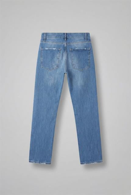 Erkek Slim Fit %100 Pamuk Essential Basic Jean Mavi