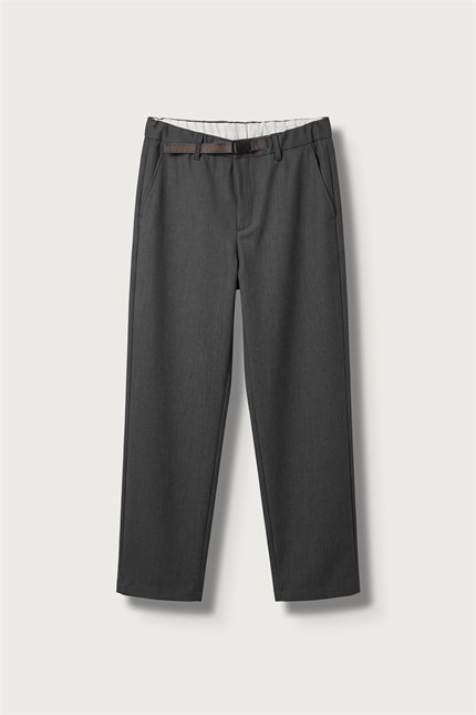 Erkek Slim Fit Beli Lastikli Kumaş Pantolon Antrasit