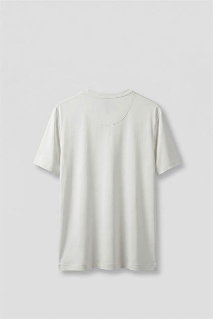 Erkek Slim Fit Bisiklet Yaka Basic T-Shirt Beyaz
