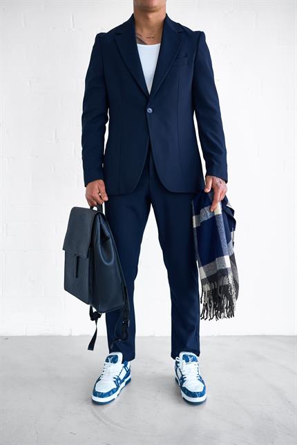 Erkek Slim Fit Takım Elbise Lacivert