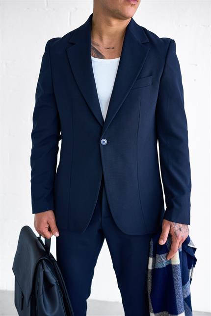 Erkek Slim Fit Takım Elbise Lacivert