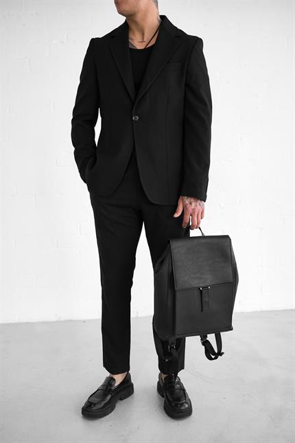 Erkek Slim Fit Takım Elbise Siyah