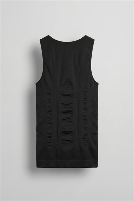 Erkek Slim Fit Vücut Şekillendirici Esnek Korse Atlet Siyah