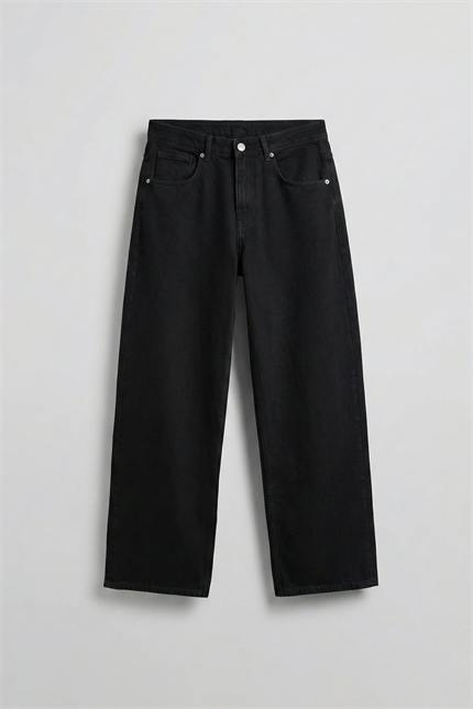 Erkek Süper Baggy Basic Jean Pantolon Siyah