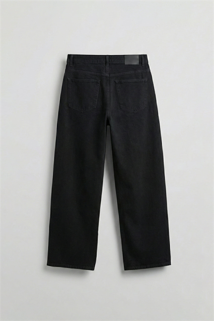 Erkek Süper Baggy Basic Jean Pantolon Siyah
