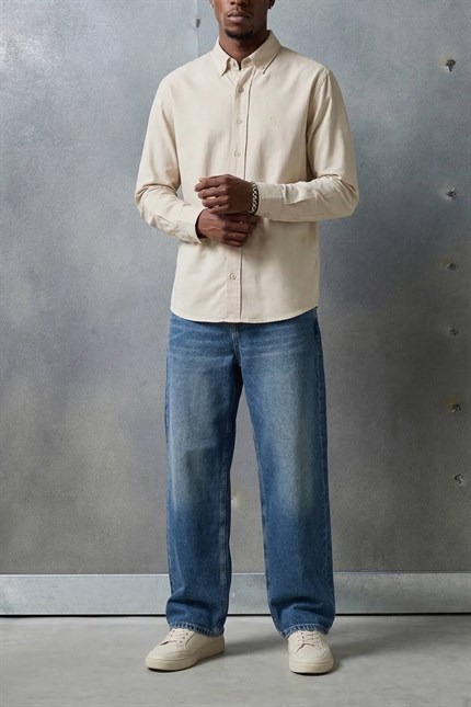Erkek Süper Baggy Fit Jean Pantolon Mavi