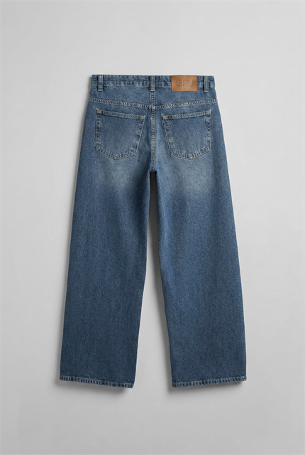 Erkek Süper Baggy Fit Jean Pantolon Mavi