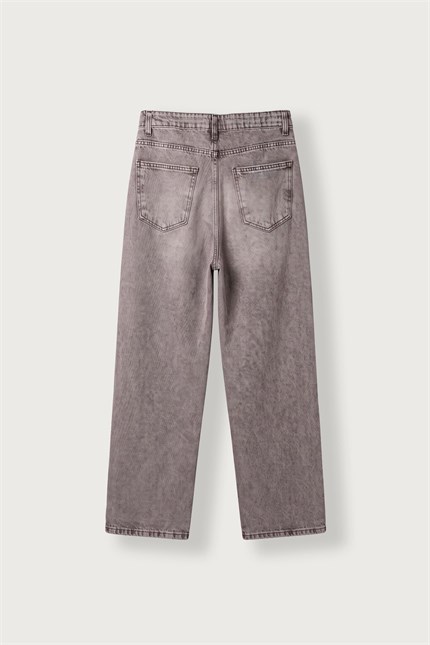 Erkek Süper Baggy Kemer Tokalı Yıkamalı Jean Kahverengi
