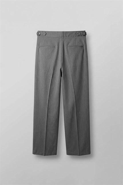 Erkek Süper Baggy Pileli Geniş Paça Gabardin Pantolon Antrasit