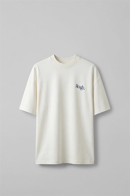 Erkek Süper Oversize Antik Figür Baskılı Premium T-Shirt Ekru