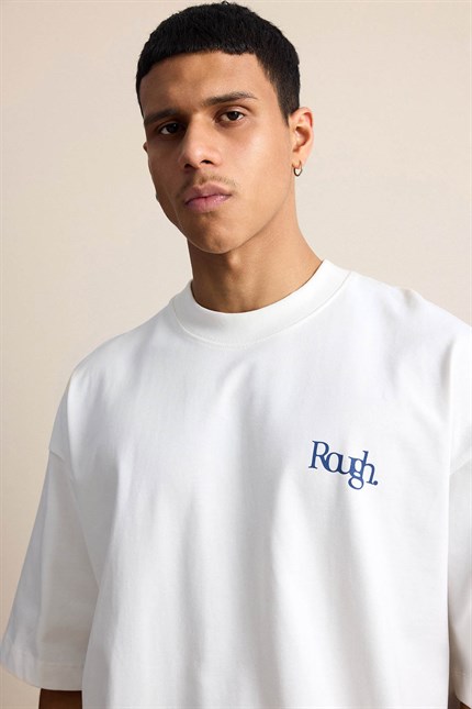 Erkek Süper Oversize Antik Figür Baskılı Premium T-Shirt Ekru