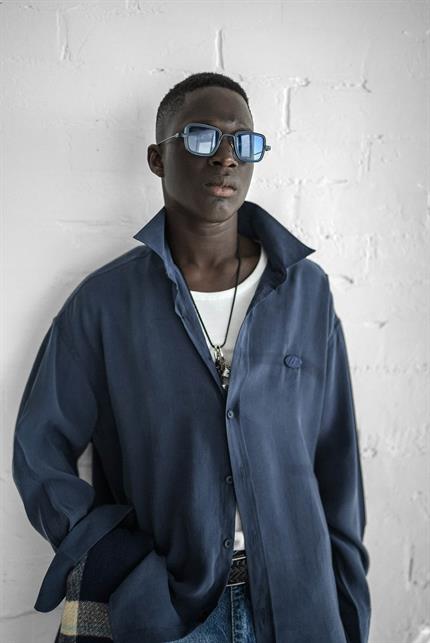 Erkek Uzun Kollu Rahat Kesim Oversize İnce Gömlek Lacivert