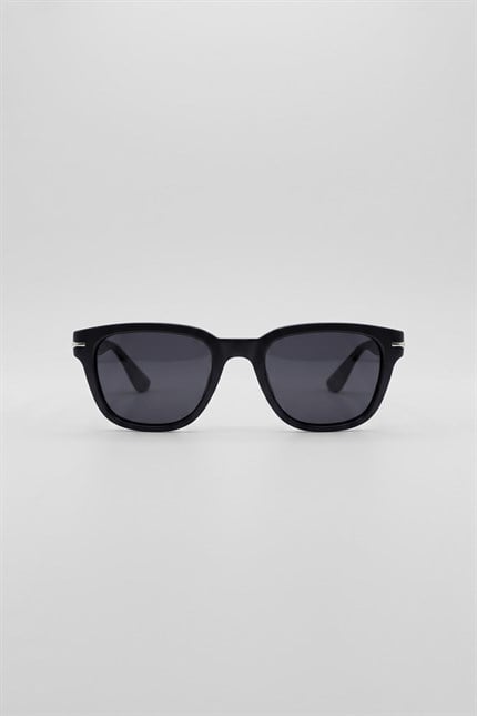 Erkek Vortex Kare Asetat Polarize Güneş Gözlüğü Siyah