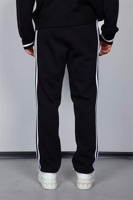 Erkek Yan Şeritli Baggy Fit Eşofman Siyah