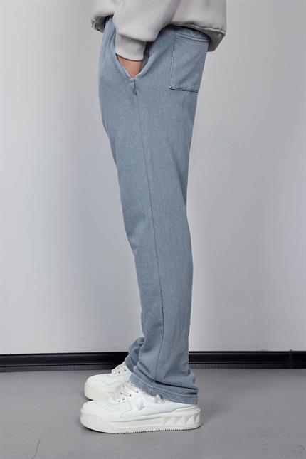 Erkek Yıkamalı Baggy Fit İnce Eşofman Gri