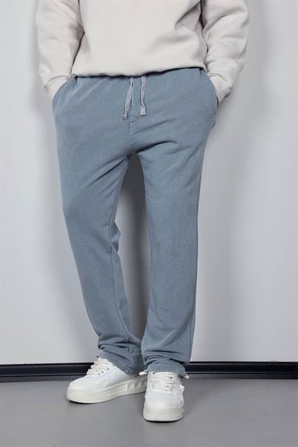 Erkek Yıkamalı Baggy Fit İnce Eşofman Gri