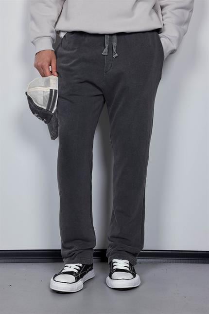 Erkek Yıkamalı Baggy Fit Eşofman Siyah