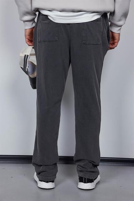 Erkek Yıkamalı Baggy Fit Eşofman Siyah