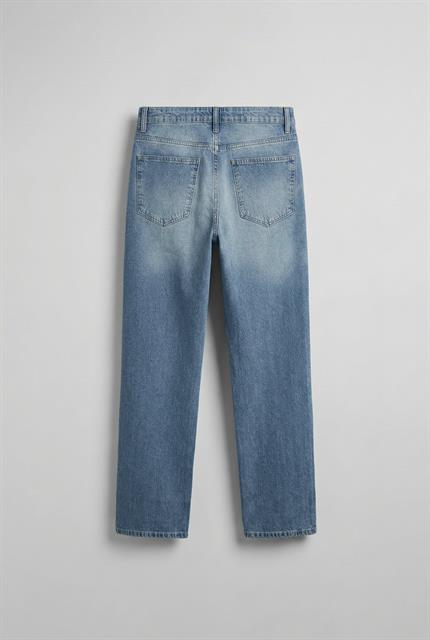 Erkek Yıkamalı Baggy Fit Jean Açık Mavi