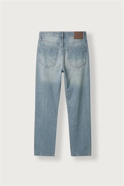 Erkek Yıkamalı Baggy Fit Jean Mavi