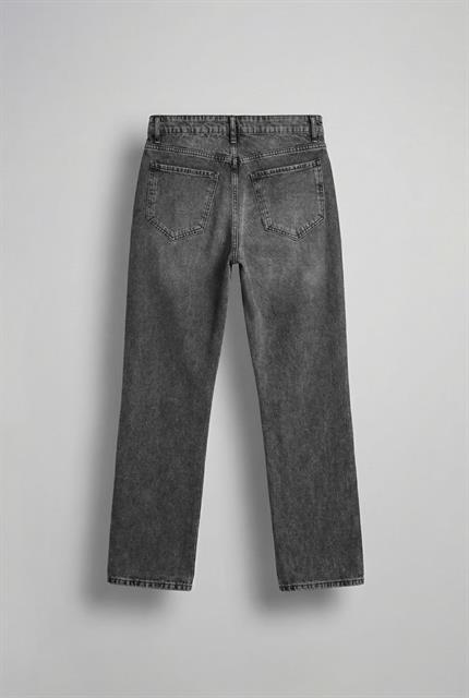 Erkek Yıkamalı Baggy Fit Jean Pantolon Gri