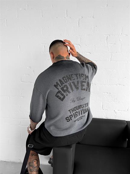 Erkek Yıkamalı Örme Premium Oversize T-Shirt Siyah