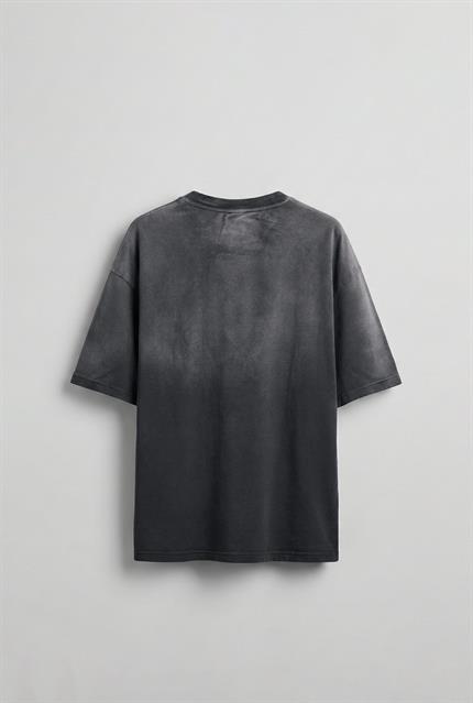 Erkek Yıkamalı Premium Kumaş Oversize T-Shirt Siyah