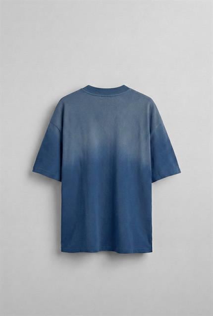 Erkek Yıkamalı Premium Kumaş Oversize T-Shirt Koyu Mavi