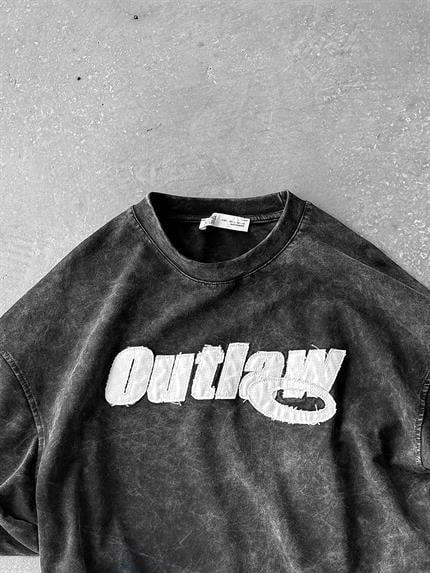 Erkek Yıkamalı Yumuşak Dokulu Oversize T-Shirt Siyah