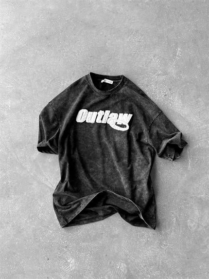 Erkek Yıkamalı Yumuşak Dokulu Oversize T-Shirt Siyah