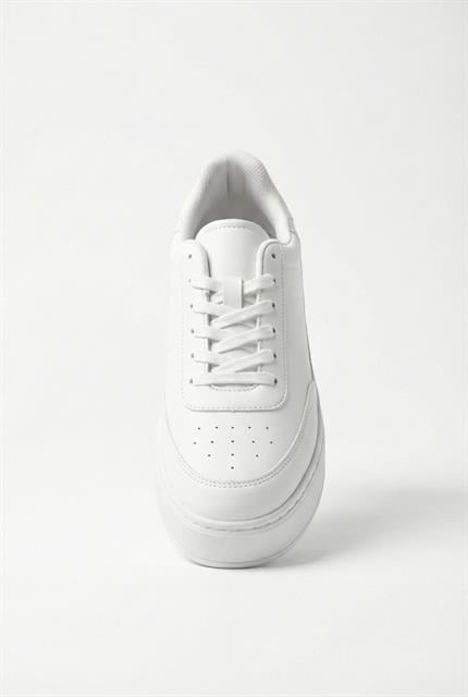 Erkek Yüksek Tabanlı Bağcıklı Spor Ayakkabı Beyaz