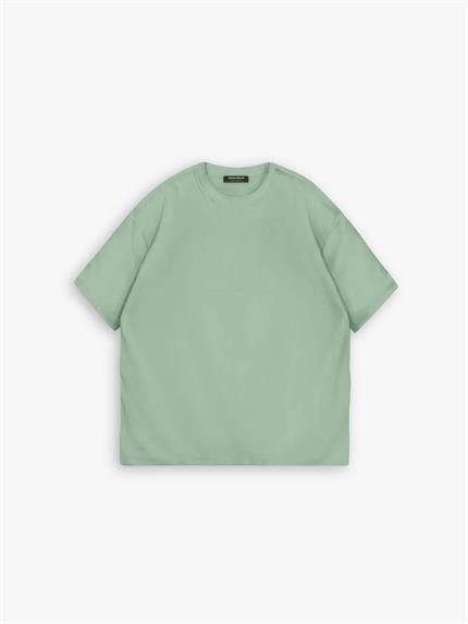 Erkek Oversize Basic T-Shirt Açık Yeşil