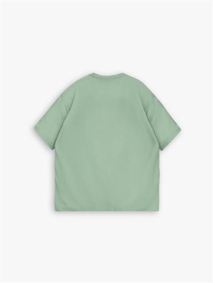 Erkek Oversize Basic T-Shirt Açık Yeşil