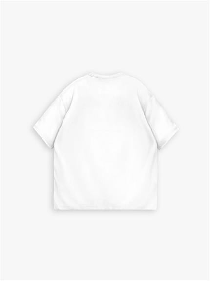 Erkek Oversize Basic T-Shirt Beyaz