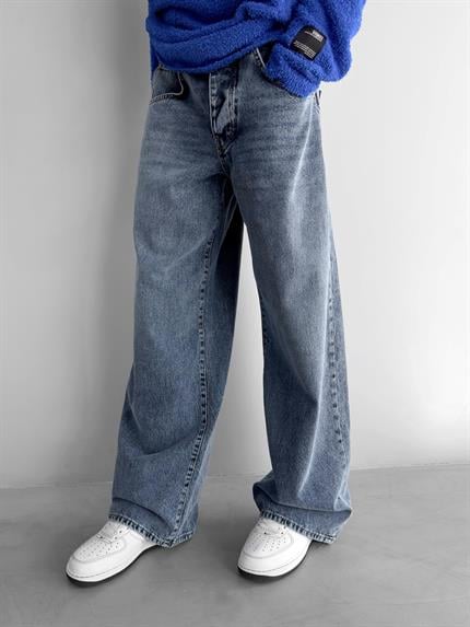 Erkek Oversize Old School Baggy Jean Mavi