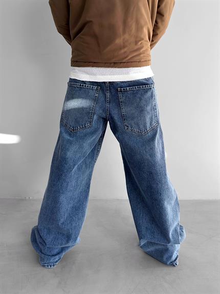 Erkek Oversize Old School Baggy Jean Mavi