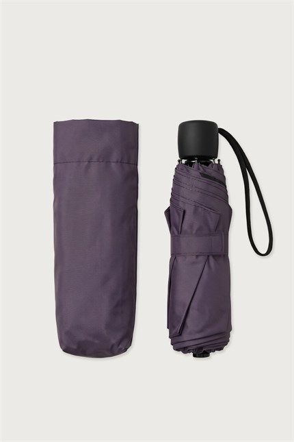 Unisex Basic Kompakt Katlanabilir Şemsiye Mor