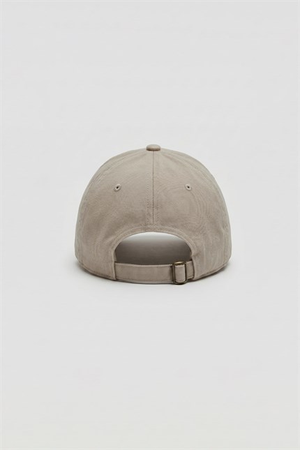 Unisex Basic Yıkamalı Beyzbol Şapka Açık Bej