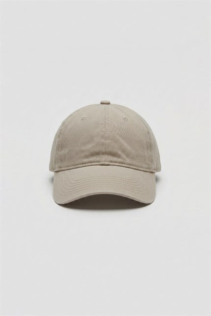 Unisex Basic Yıkamalı Beyzbol Şapka Açık Bej