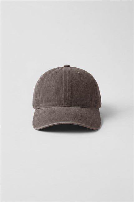 Unisex Basic Yıkamalı Beyzbol Şapka Kahverengi
