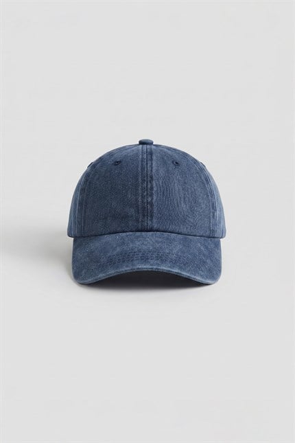 Unisex Basic Yıkamalı Beyzbol Şapka Lacivert